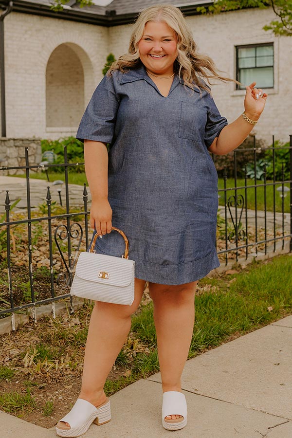 Casual Hangout Chambray Mini Dress Curves Image 2
