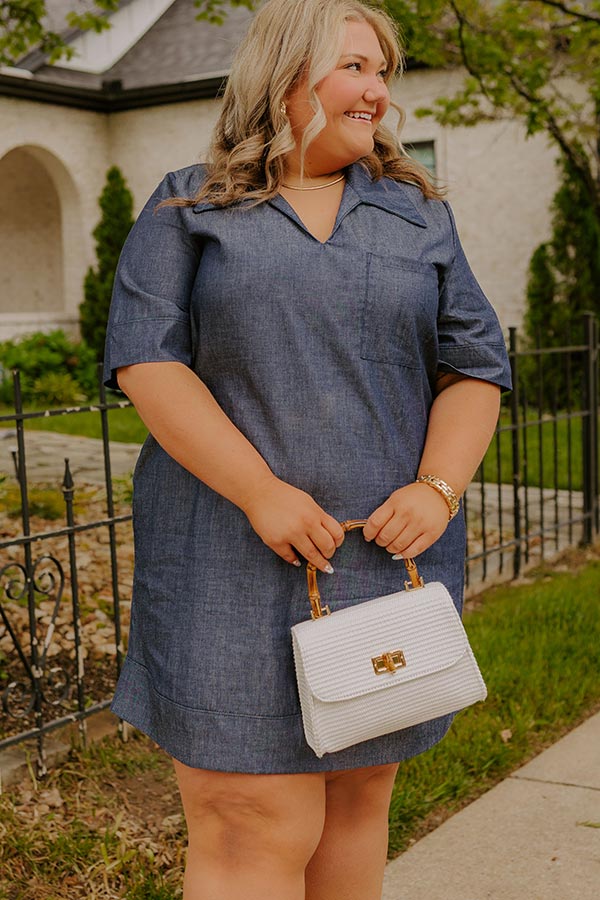 Casual Hangout Chambray Mini Dress Curves Image 1