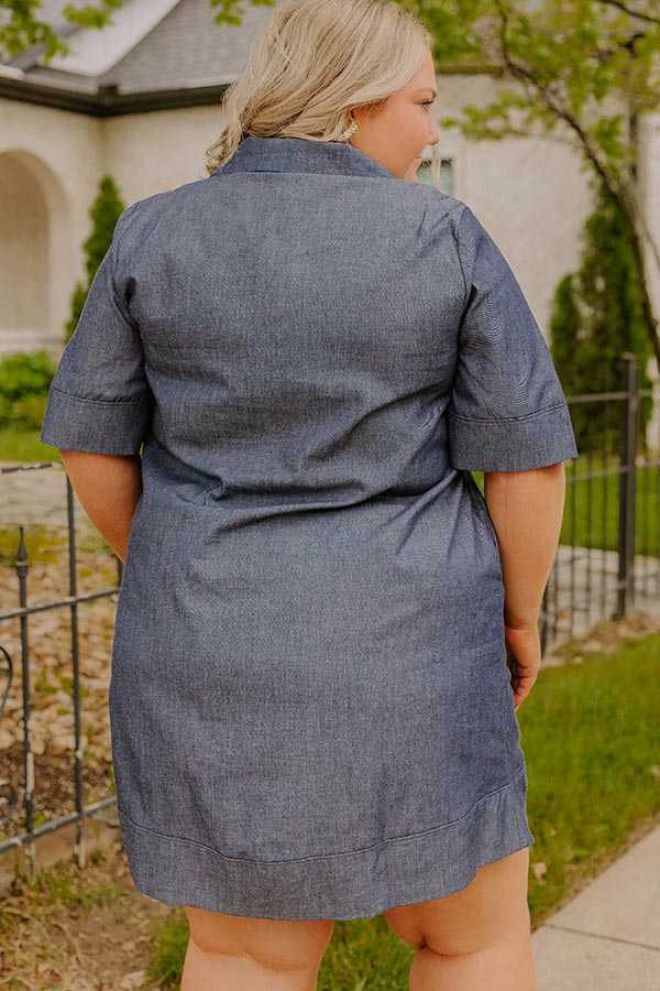 Casual Hangout Chambray Mini Dress Curves Image 4