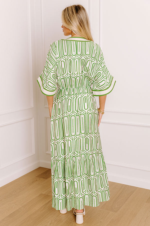 Art Gallery Social Midi Dress in Olive Image 4