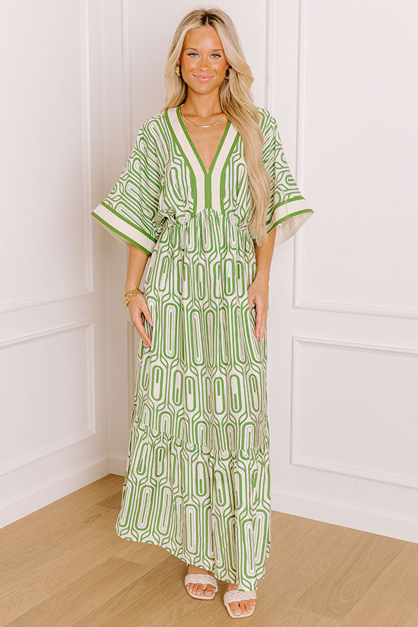 Art Gallery Social Midi Dress in Olive Image 5