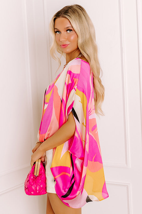 Shades Of Paradise Caftan Top in Pink Image 5