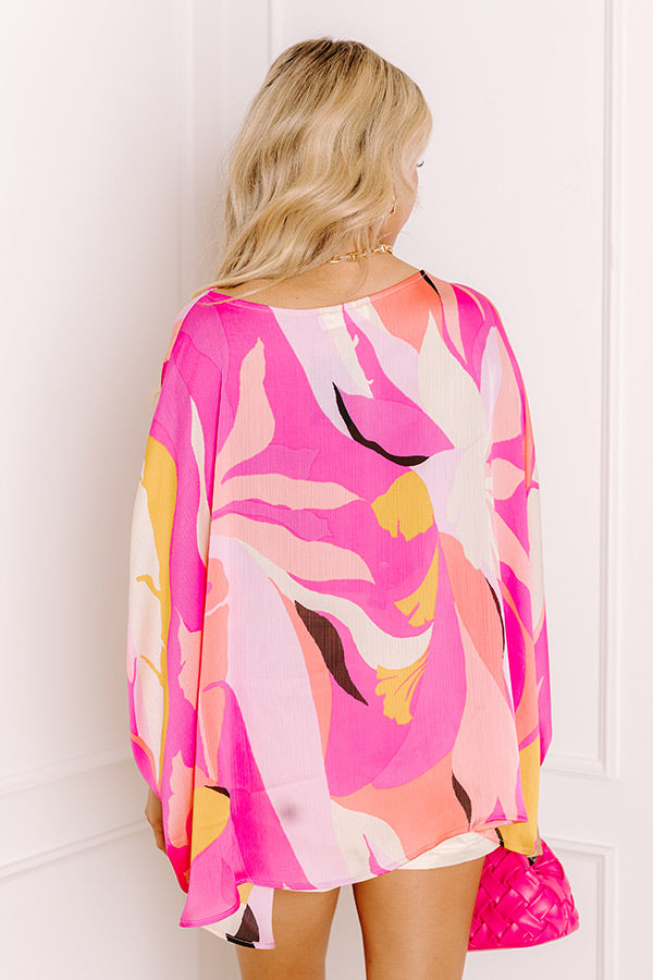 Shades Of Paradise Caftan Top in Pink Image 4