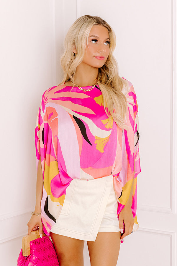 Shades Of Paradise Caftan Top in Pink Image 1