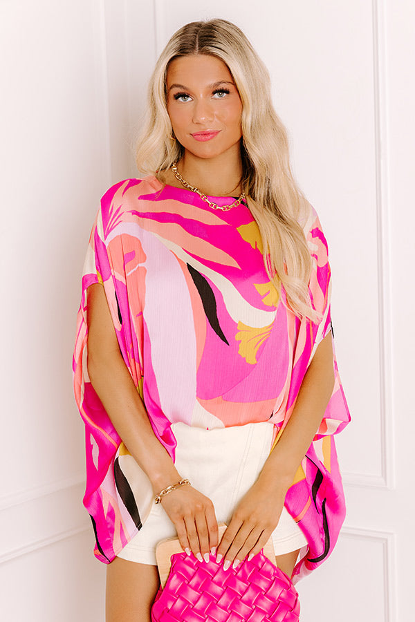 Shades Of Paradise Caftan Top in Pink Image 3