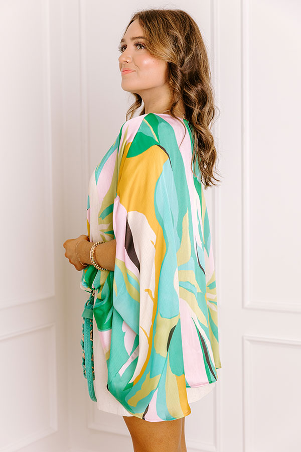 Shades Of Paradise Caftan Top in Green Image 3