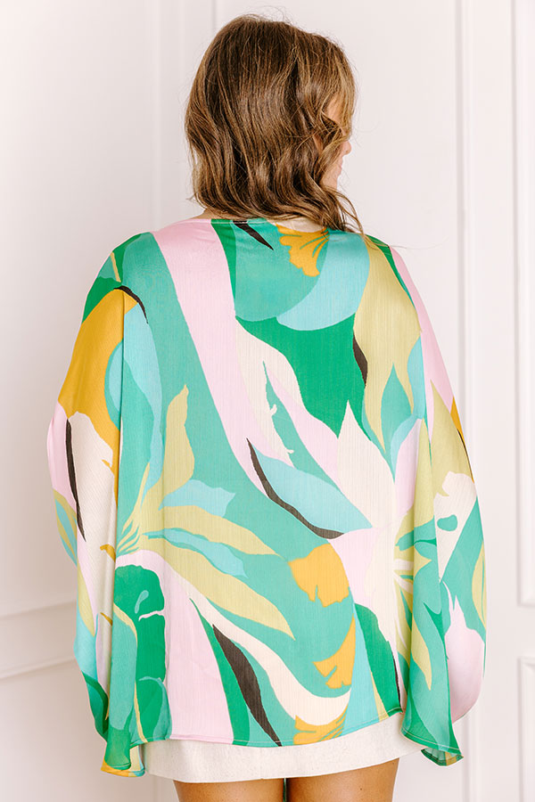 Shades Of Paradise Caftan Top in Green Image 4