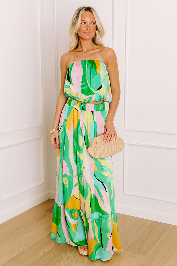 Shades Of Paradise Crop Top in Green Image 4