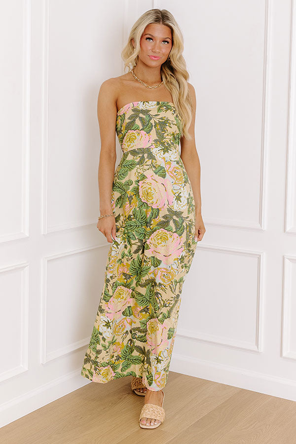 Golden Hour Garden Linen-Blend Midi Dress Image 1