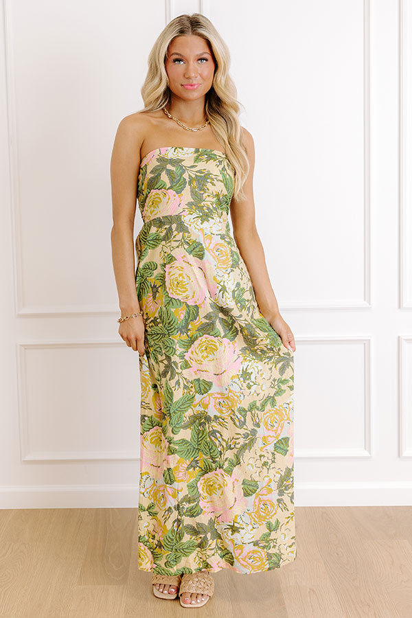 Golden Hour Garden Linen-Blend Midi Dress Image 2