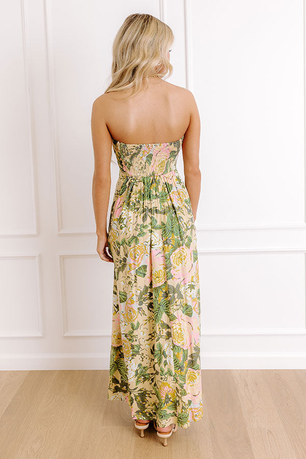 Golden Hour Garden Linen-Blend Midi Dress Image 5