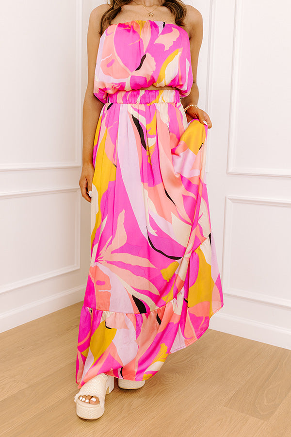 Shades Of Paradise High Waist Maxi Skirt in Pink Image 2