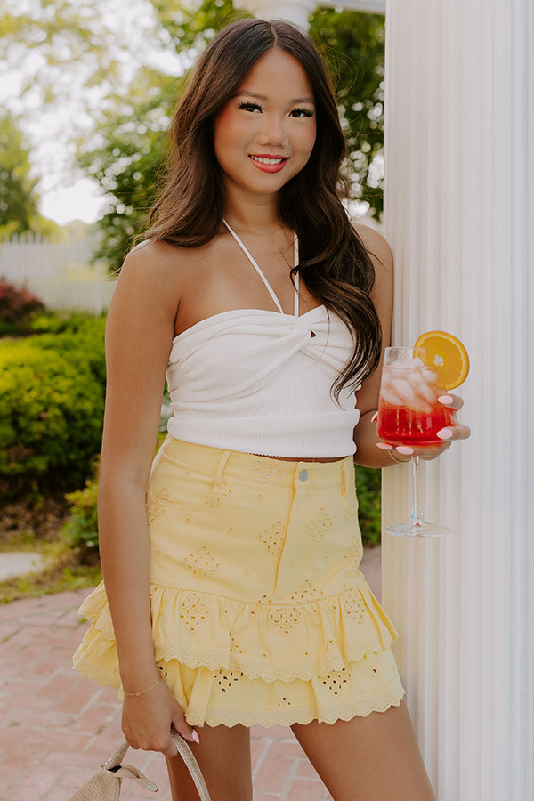 The Aurora High Waist Eyelet Mini Skirt Image 2