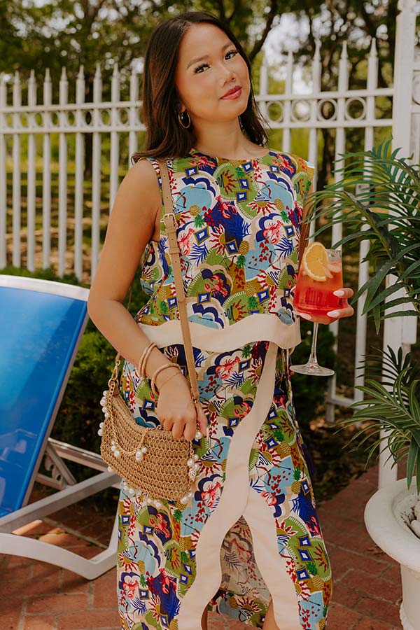 Tropical Tango Linen-Blend Top Image 1