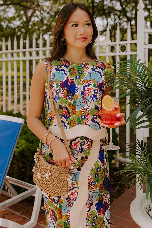 Tropical Tango Linen-Blend Top Image 5