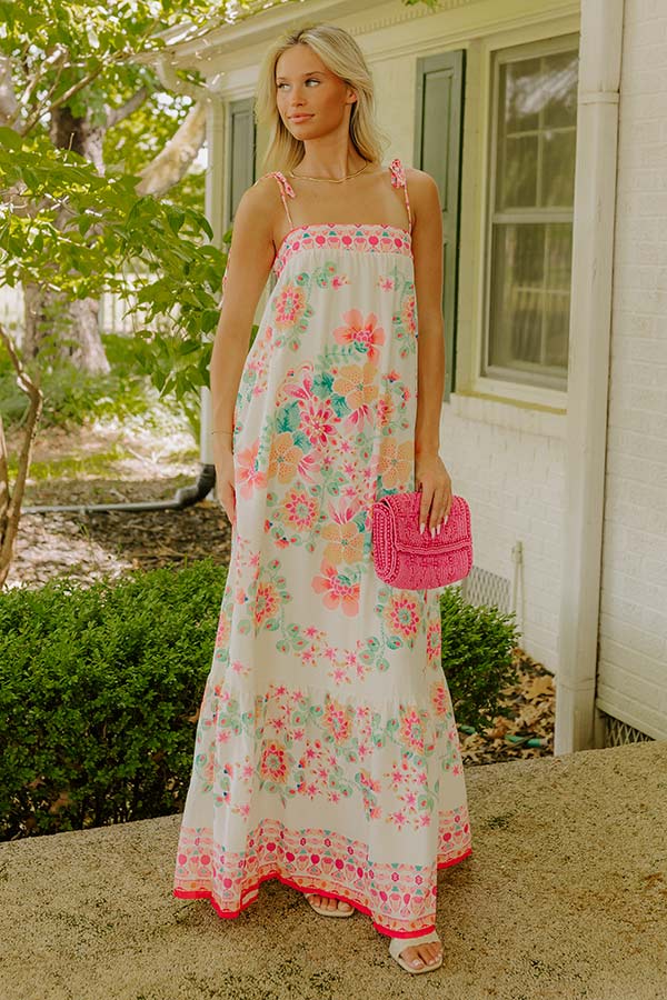 Capri Villa Floral Maxi Dress in Ivory Image 1