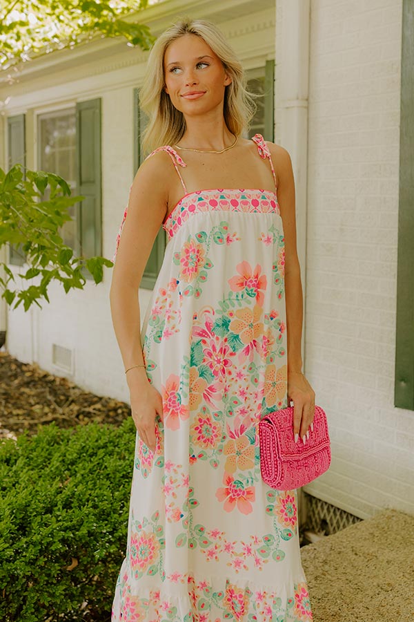 Capri Villa Floral Maxi Dress in Ivory Image 2