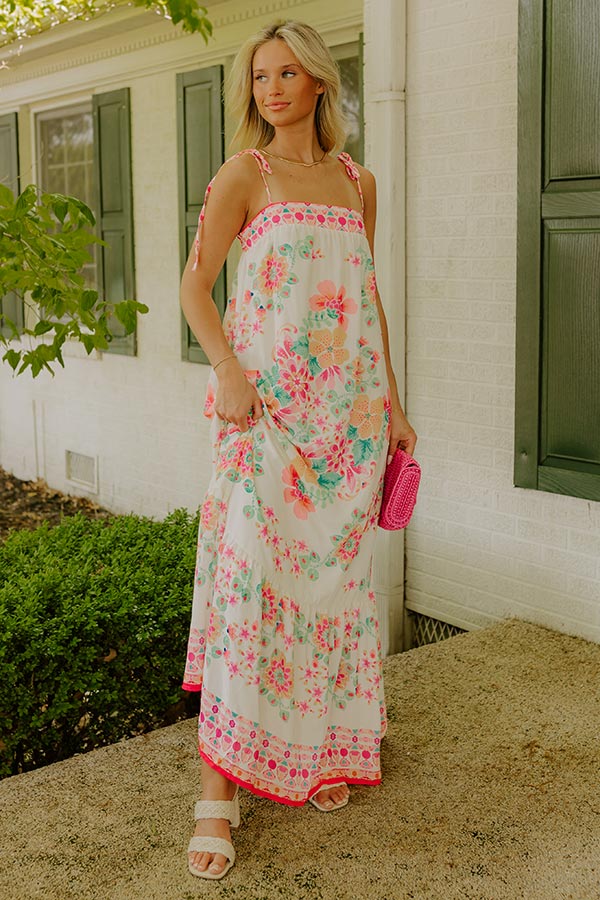 Capri Villa Floral Maxi Dress in Ivory Image 3