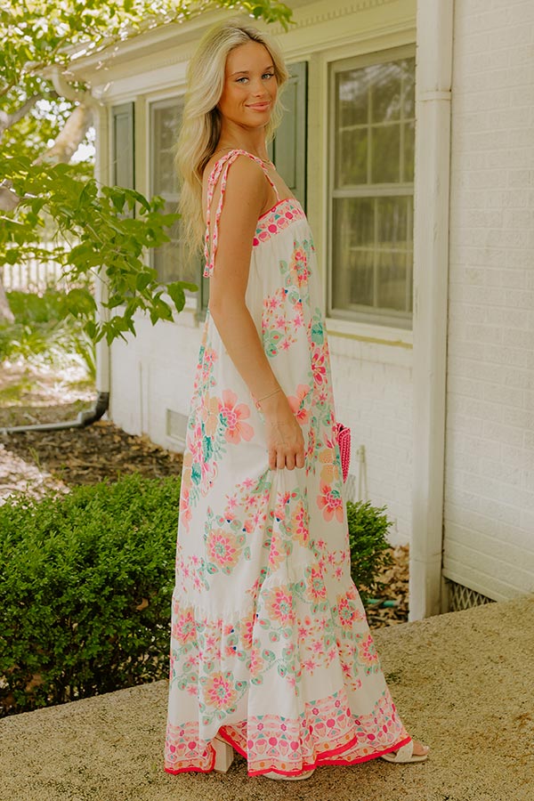 Capri Villa Floral Maxi Dress in Ivory Image 4