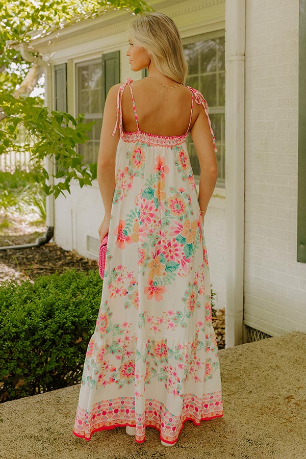 Capri Villa Floral Maxi Dress in Ivory Image 5