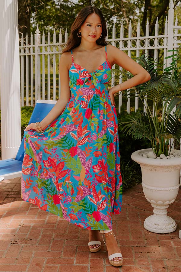 Tropical Views Floral Midi Dress Image 1