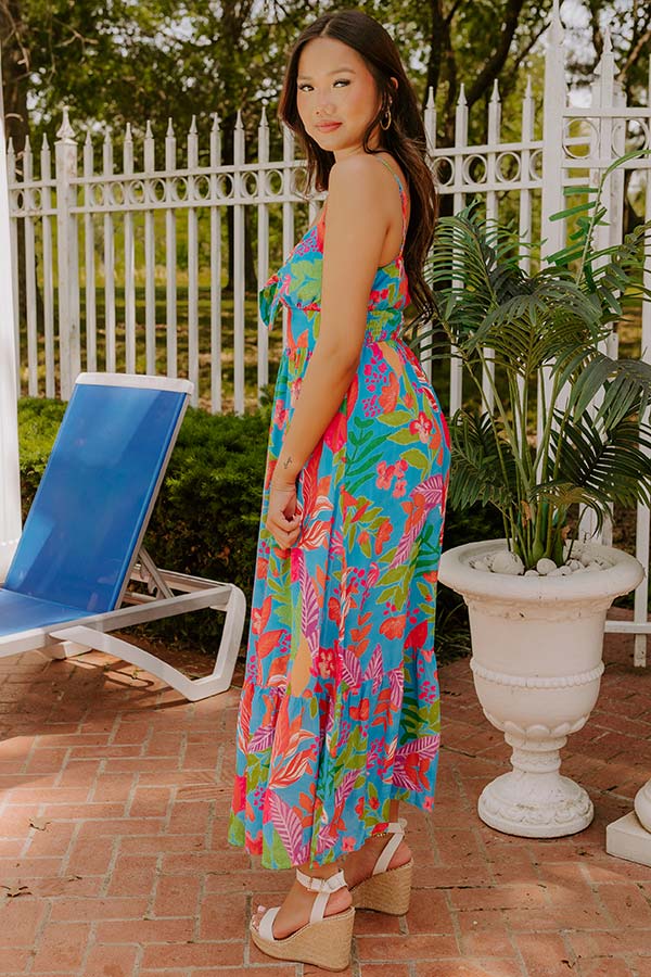 Tropical Views Floral Midi Dress Image 4