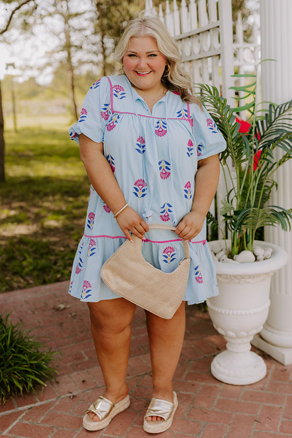 Joyful Bloom Floral Embroidered Mini Dress Curves Image 2