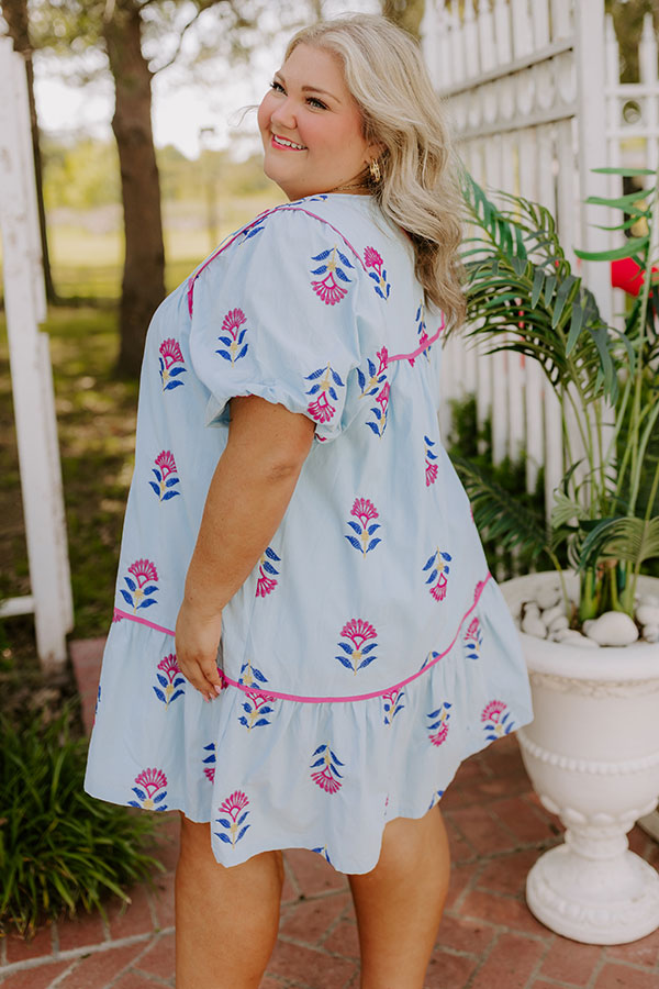 Joyful Bloom Floral Embroidered Mini Dress Curves Image 3