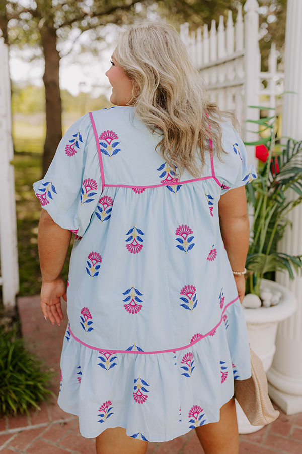 Joyful Bloom Floral Embroidered Mini Dress Curves Image 4