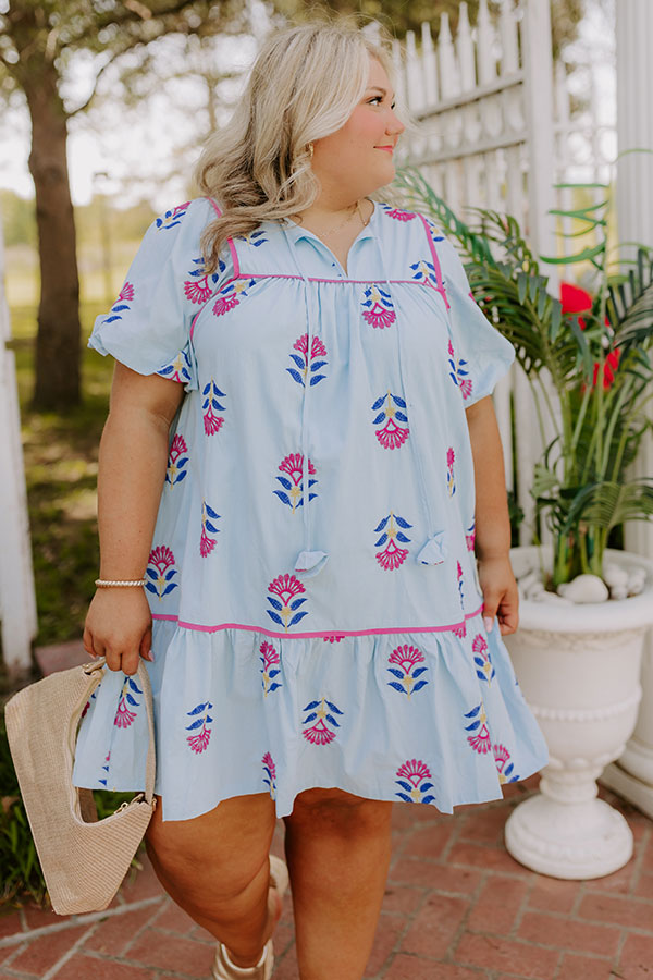 Joyful Bloom Floral Embroidered Mini Dress Curves Image 5