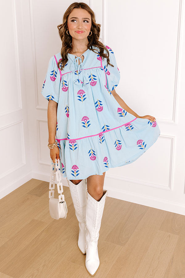 Joyful Bloom Floral Embroidered Mini Dress Image 1