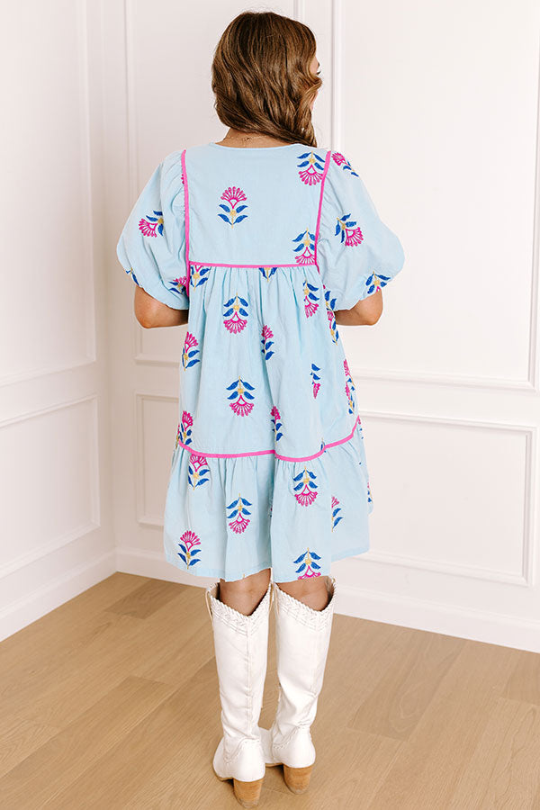 Joyful Bloom Floral Embroidered Mini Dress Image 5