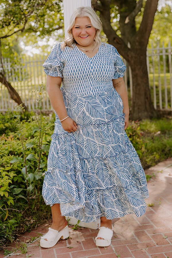 Coastal Stroll Smocked Maxi Dress Curves Image 1