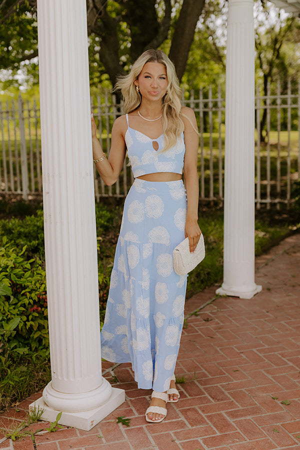 Sunkissed Meadow Embroidered Crop Tank in Sky Blue Image 2
