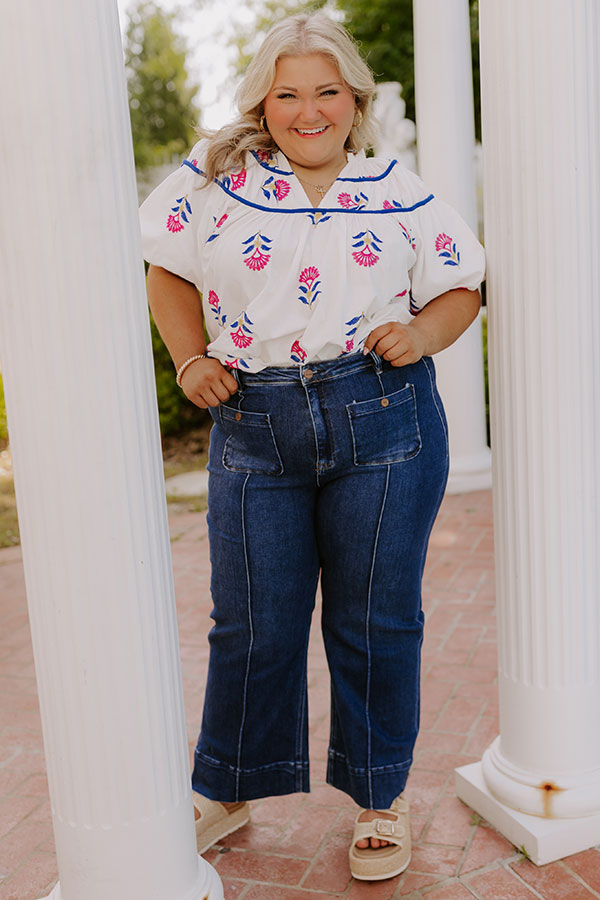 RISEN Monica High Waist Wide Leg Ankle Jean Curves Image 1