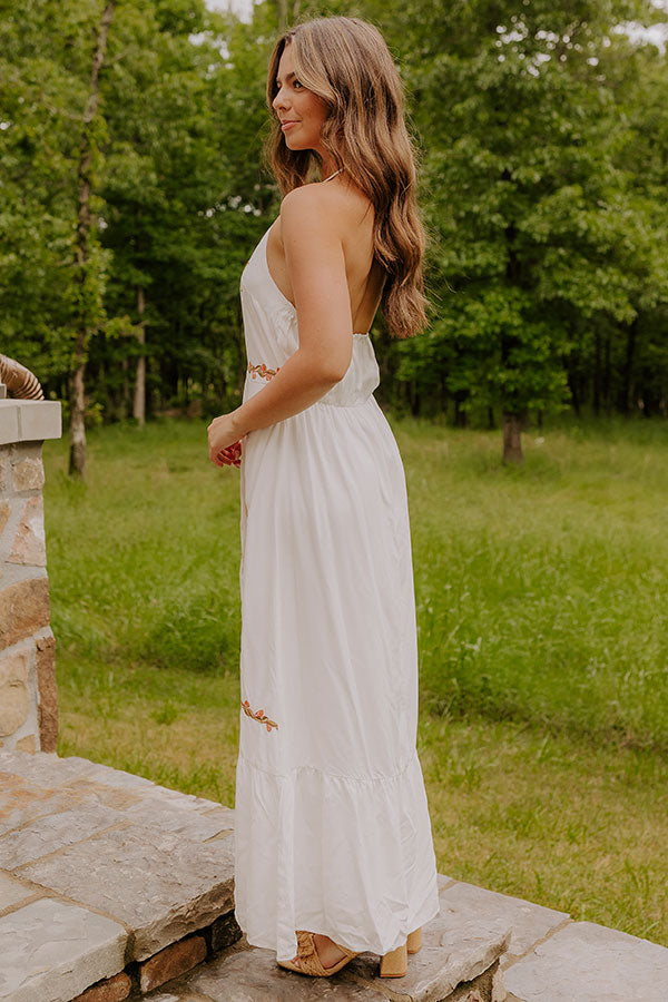 Sunset Meadow Floral Embroidered Maxi Dress Image 3