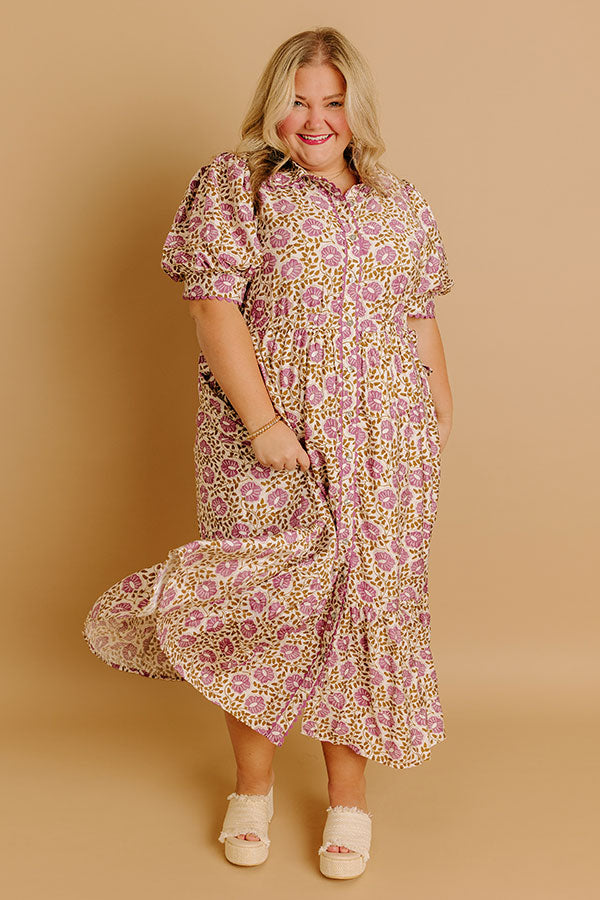 Falling For Floral Midi Dress Curves Image 1