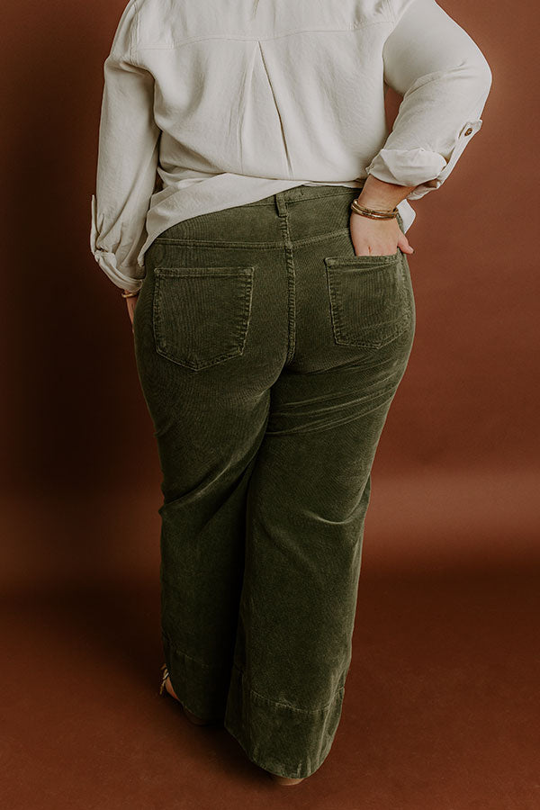 RISEN Kinsley High Waist Corduroy Wide Leg Pants Curves Image 4