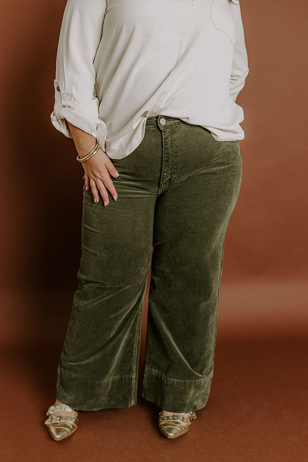 RISEN Kinsley High Waist Corduroy Wide Leg Pants Curves Image 5