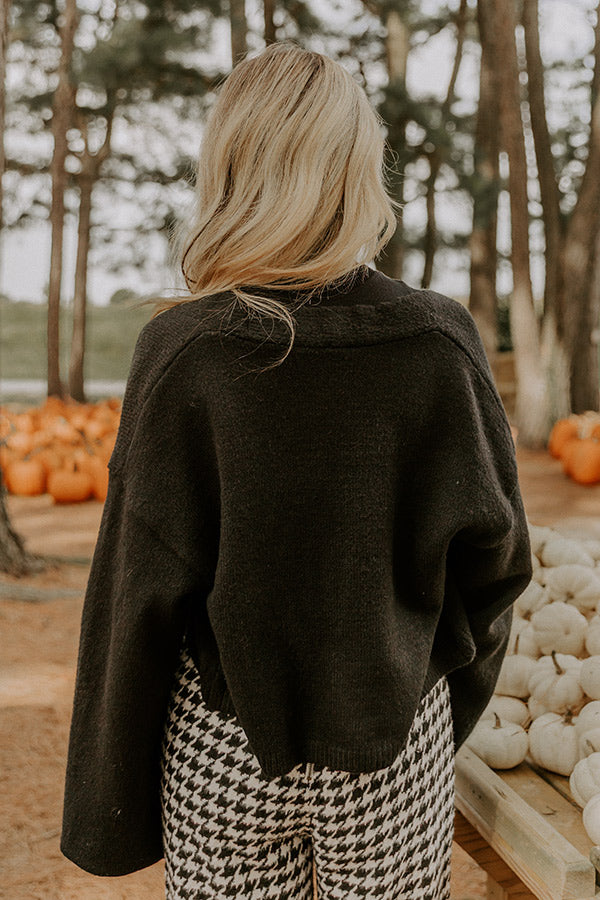 Snuggle Season Knit Cardigan in Black Image - 5