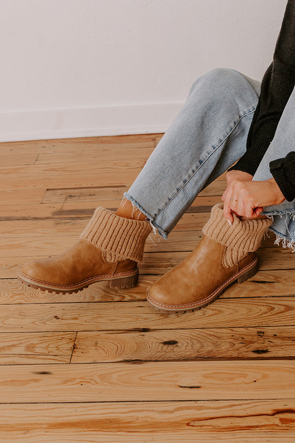 Quiver Faux Leather Bootie in Camel Image - 3