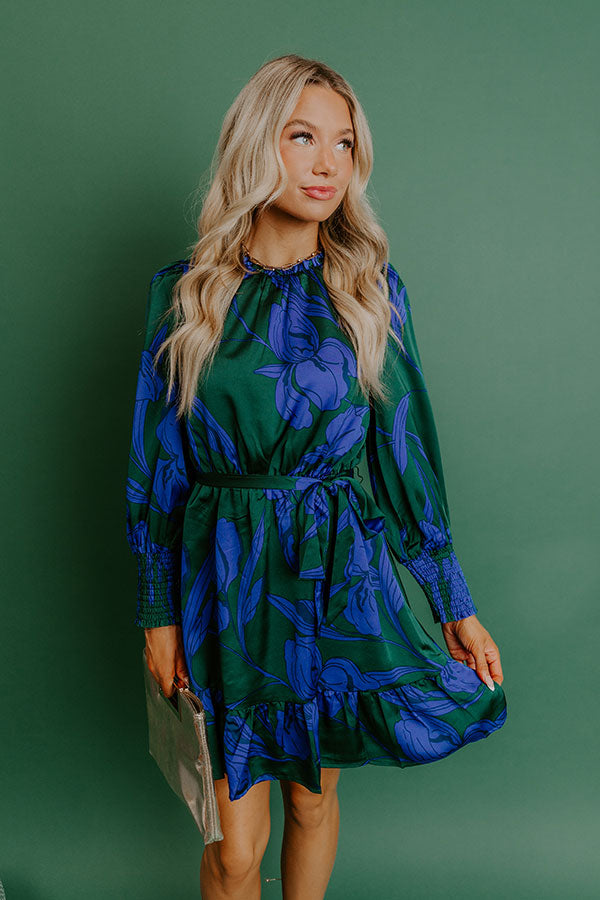 Rooftop Cocktails Floral Satin Mini Dress Image - 2