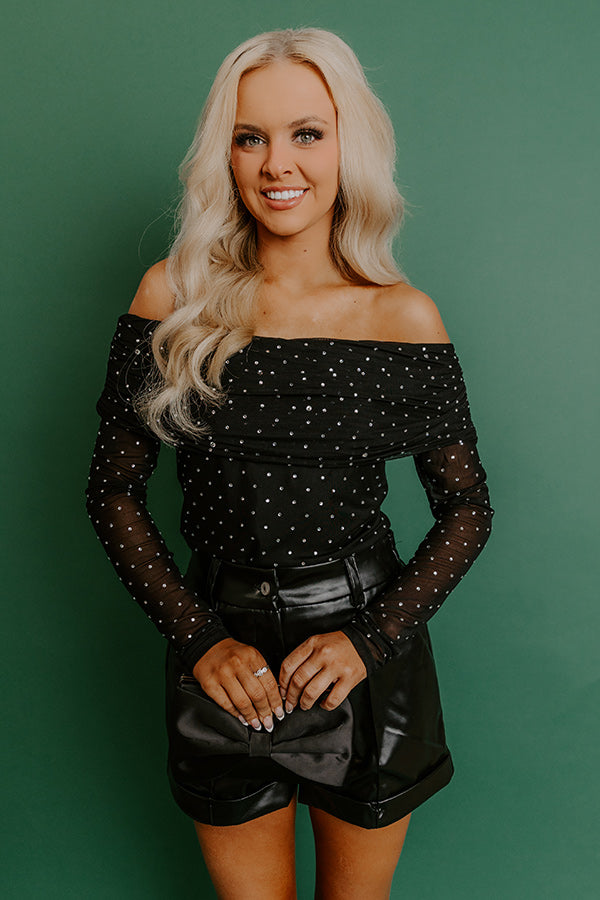 Total Spotlight Rhinestone Embellished Off Shoulder Top Image - 3