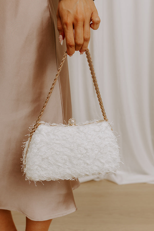 Maxi Ruffle Evening Purse in Ivory Image 3