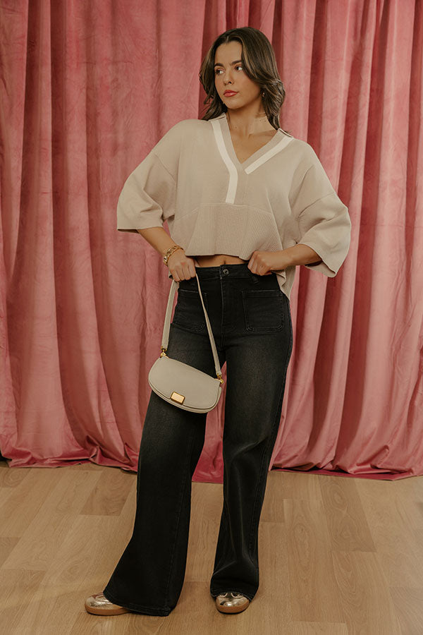 The Tracy High Waist Flares in Vintage Black Image - 1