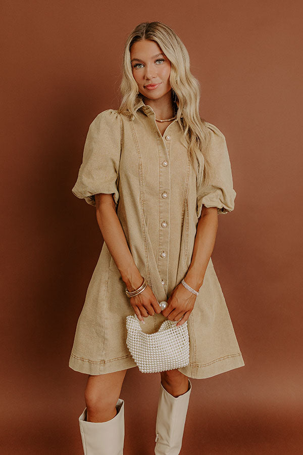 Chic Style Denim Mini Dress Image - 2