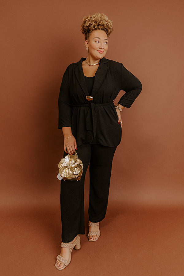 First Class Plans High Waist Pants in Black Curves Image - 1
