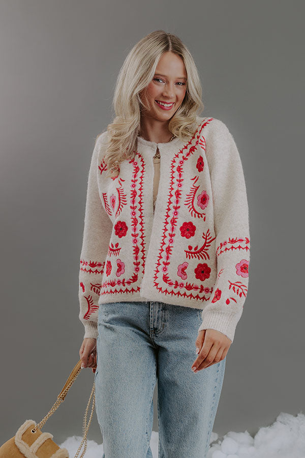 Flora Edge Embroidered Cardigan Image - 1