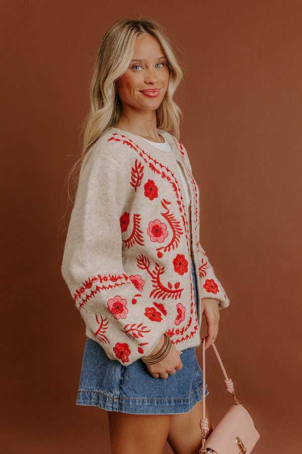 Flora Edge Embroidered Cardigan Image - 5