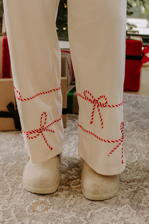 Candy Cane Cutie High Waist Wide Leg Pants Image - 3